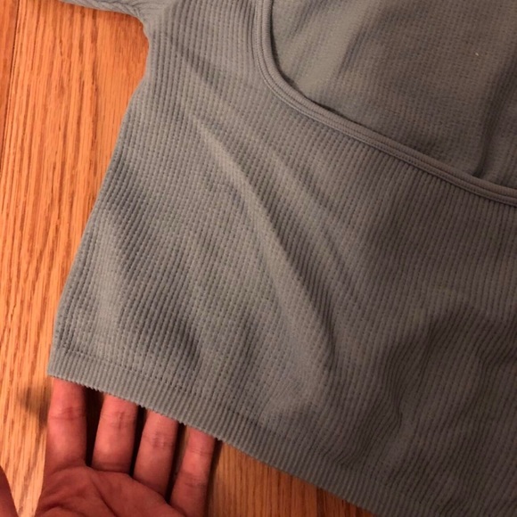 Zara Pastel Turquoise Seamless Crop Top (Size XS) - Picture 2 of 2